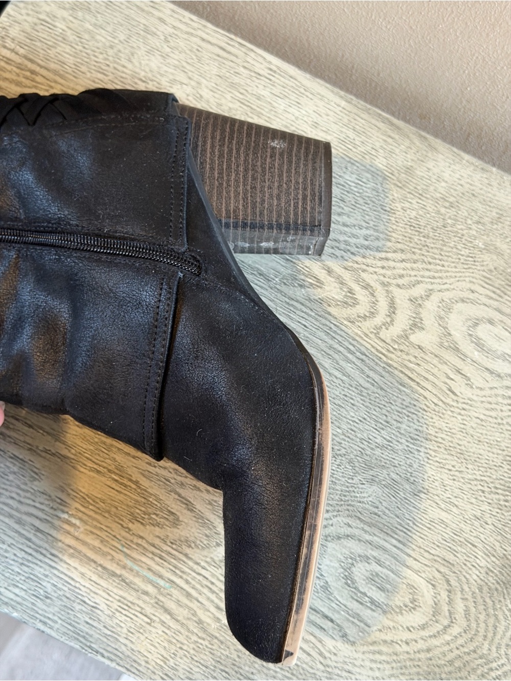 Fergalicious Black and Taupe Heeled Knee-High Boots 2 PAIRS Size 9 - Picture 6 of 14